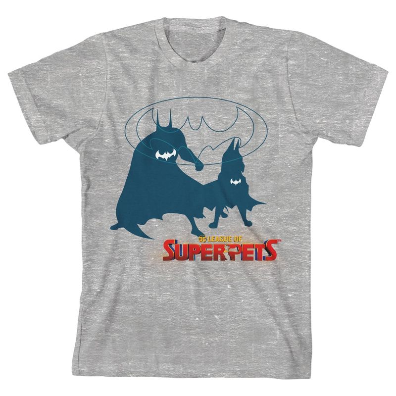 تي شيرت رياضي هيذر للأولاد من DC League Of Super Pets Batman And Ace Silhouettes