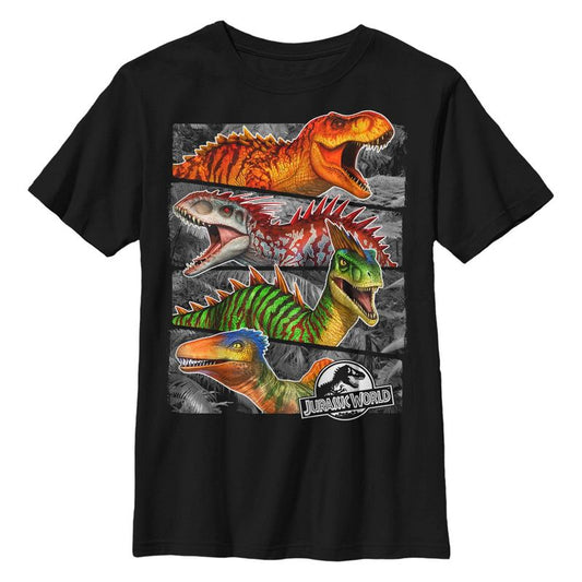 Boy's Jurassic World Dinosaur Retro Panels T-Shirt