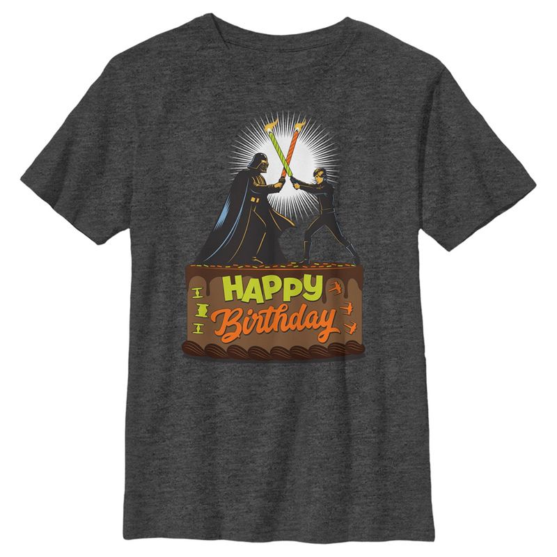 Boy's Star Wars Happy Birthday Duel Cake T-Shirt