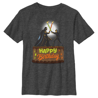 Boy's Star Wars Happy Birthday Duel Cake T-Shirt