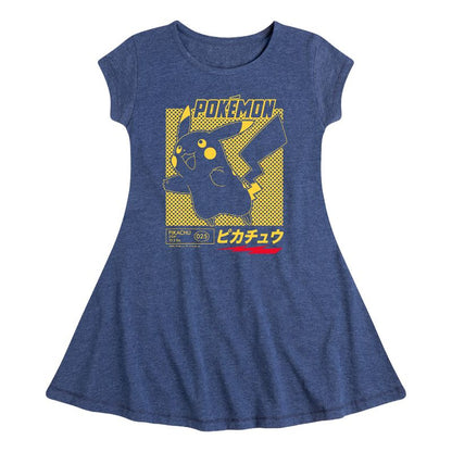 فستان بيكا سبيد فيت آند فلاير بأكمام قصيرة للبنات - بوكيمون
