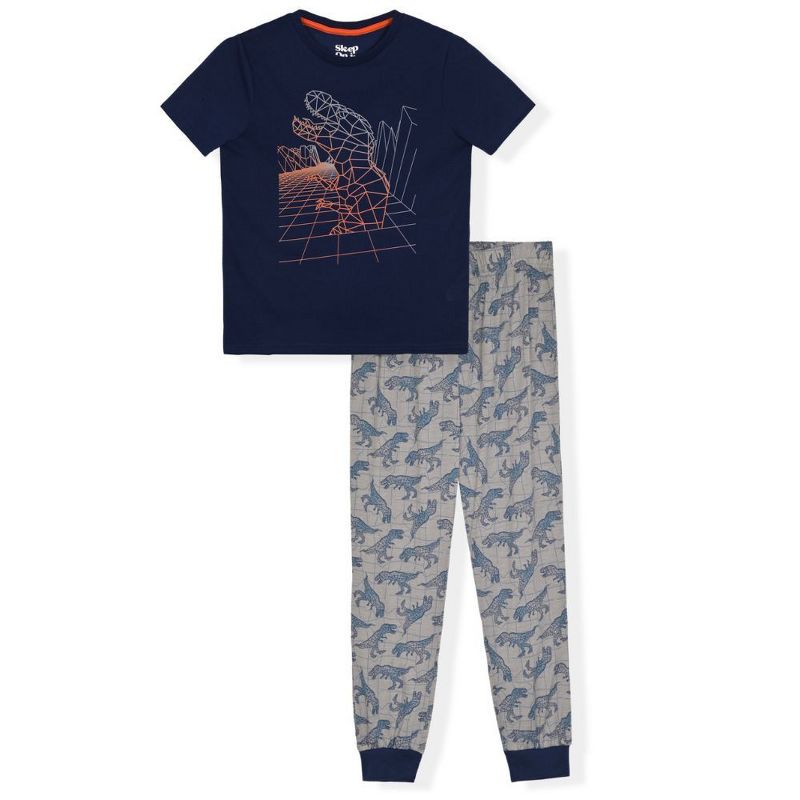 Sleep On It Boys 2-Piece Short-Sleeve Jersey Pajama Pants Set
