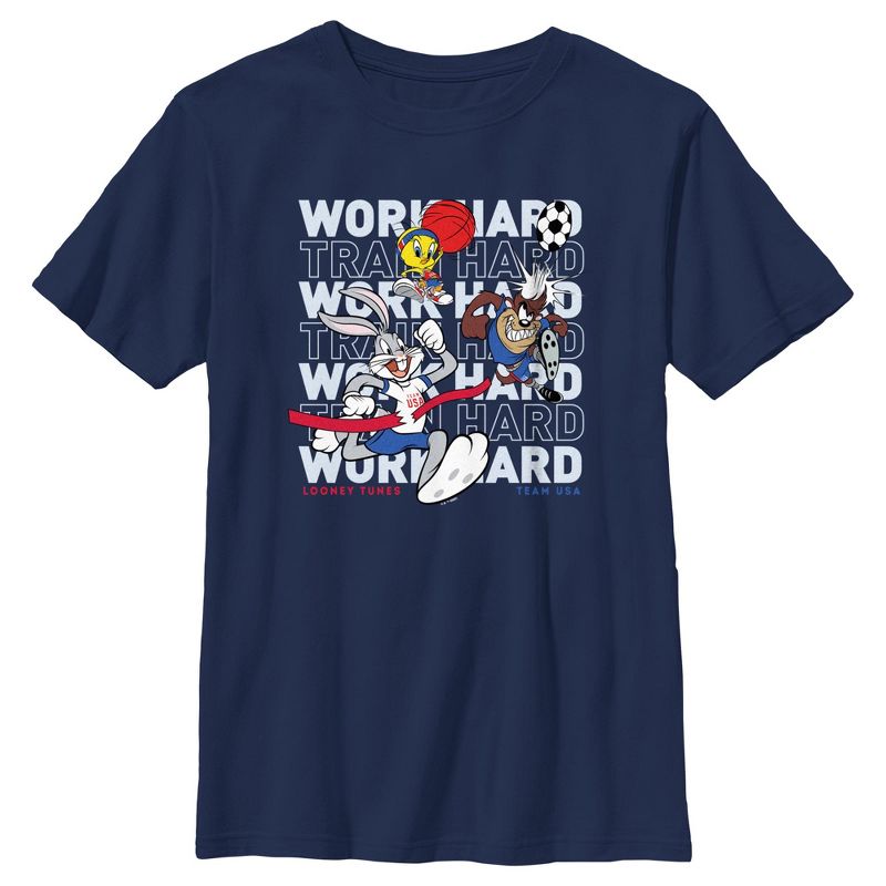 Boy's Team USA X Looney Tunes Work Hard Crew T-Shirt