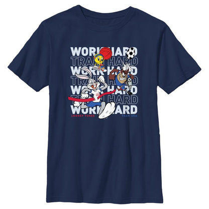 Boy's Team USA X Looney Tunes Work Hard Crew T-Shirt