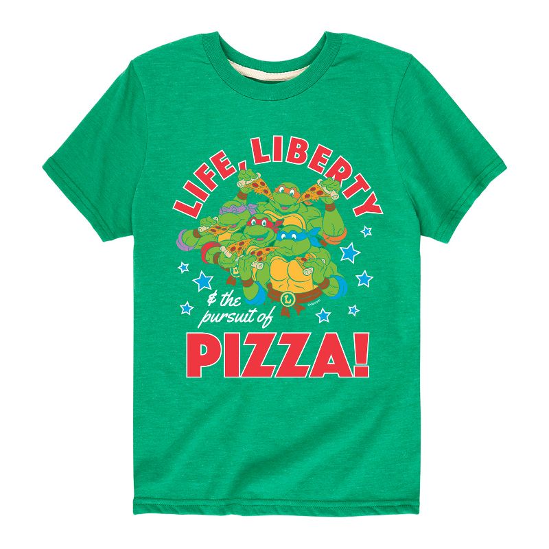 تي شيرت جرافيكي بأكمام قصيرة للأولاد من Teenage Mutant Ninja Turtles - Life Liberty Pursuit Of Pizza