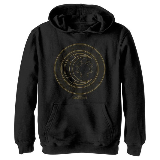 Boy's Marvel: Moon Knight Hieroglyphic Moon Phase Logo Pull Over Hoodie