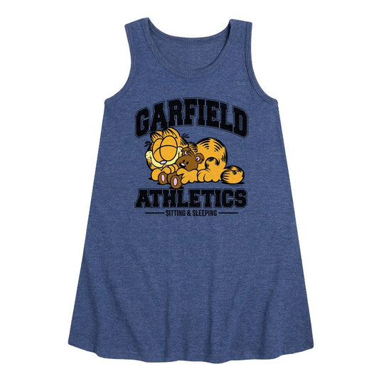 Girls' - Garfield - Sleeping Athletics Graphic Sleeveless Aline Dress