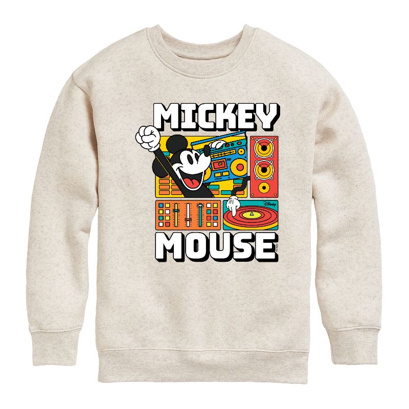 Boys' - Disney - Mickey Wave Form Graphic Long Sleeve Fleece Sweatshirt