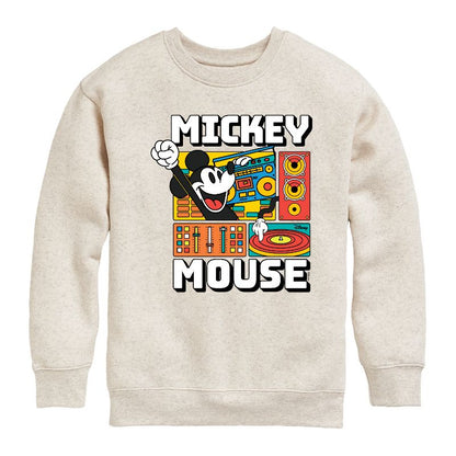 Boys' - Disney - Mickey Wave Form Graphic Long Sleeve Fleece Sweatshirt