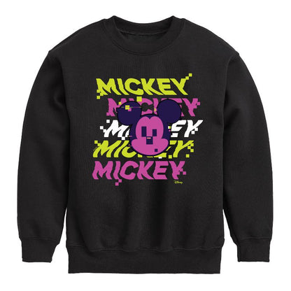 Boys' - Disney - Mickey Stacked Graphic Long Sleeve Fleece Sweatshirt