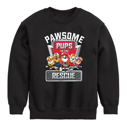 Boys' - Paw Patrol - Pawsome Pups To The Rescue Graphic Long Sleeve Fleece Sweatshirt