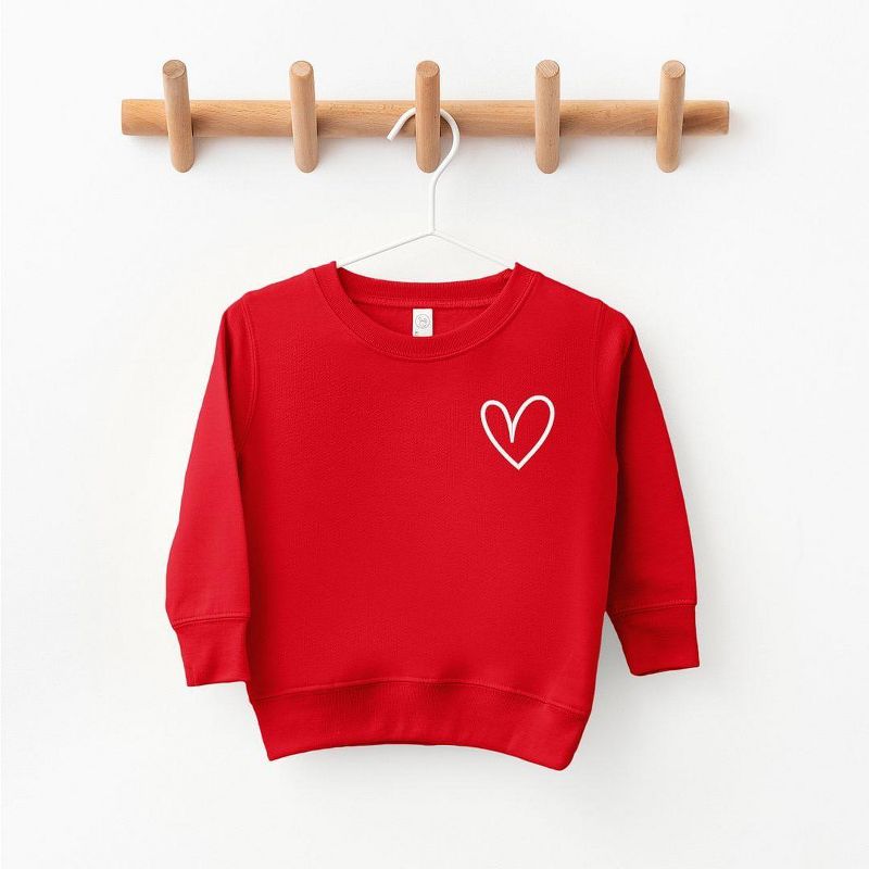 The Juniper Shop Embroidered Hand Drawn Heart Youth Ultra-Soft Graphic Sweatshirt