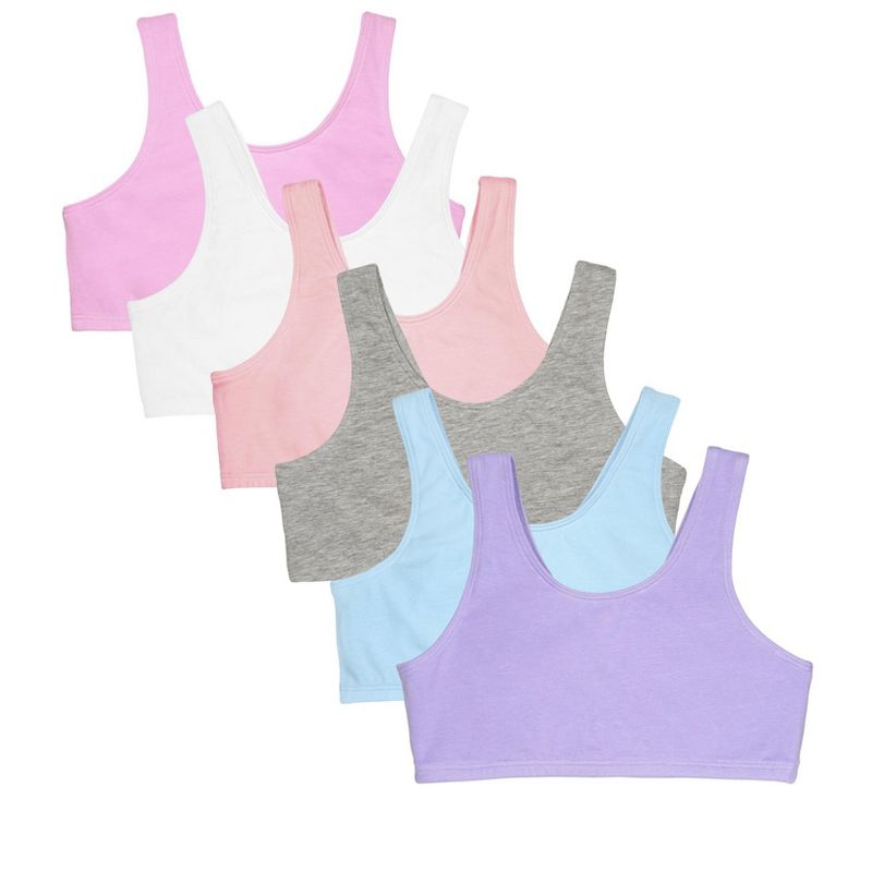 Fruit of the Loom Girls 6PK Build Up Sports Bra