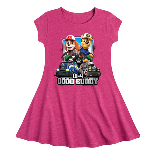 Girls' - Paw Patrol - Ten Four Good Buddy Fit & Flair Cap Sleeve Dress