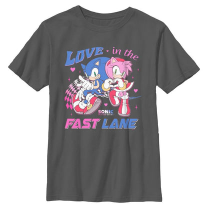 Boy's Sonic the Hedgehog Pink And Blue In The Fast Lane T-Shirt