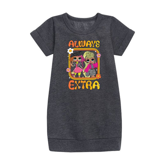 Girls' - LOL Surprise! - Always Extra Graphic Short Sleeve Fleece Dress