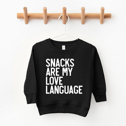 The Juniper Shop Snacks Are My Love Language Toddler Graphic Sweatshirt
