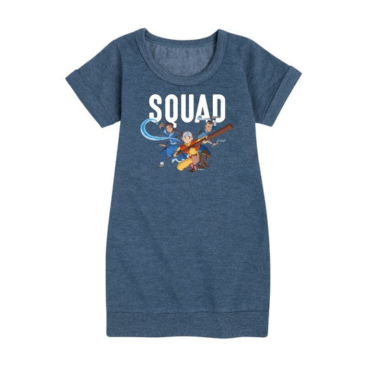 Girls' - Avatar: The Last Airbender - Trio Squad Graphic Short Sleeve Fleece Dress