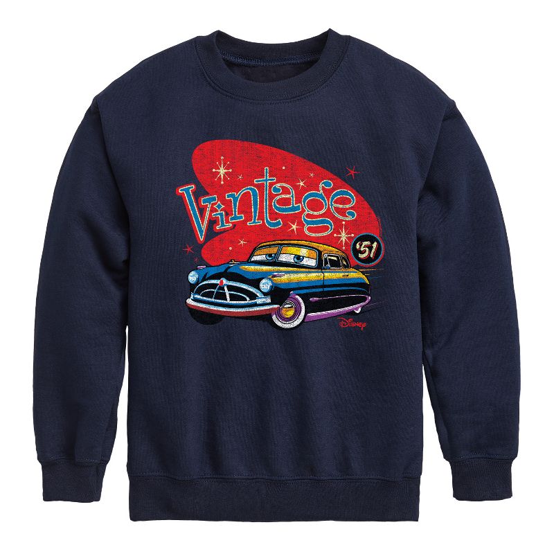 Boys' - Cars - Vintage Graphic Long Sleeve Fleece Sweatshirt