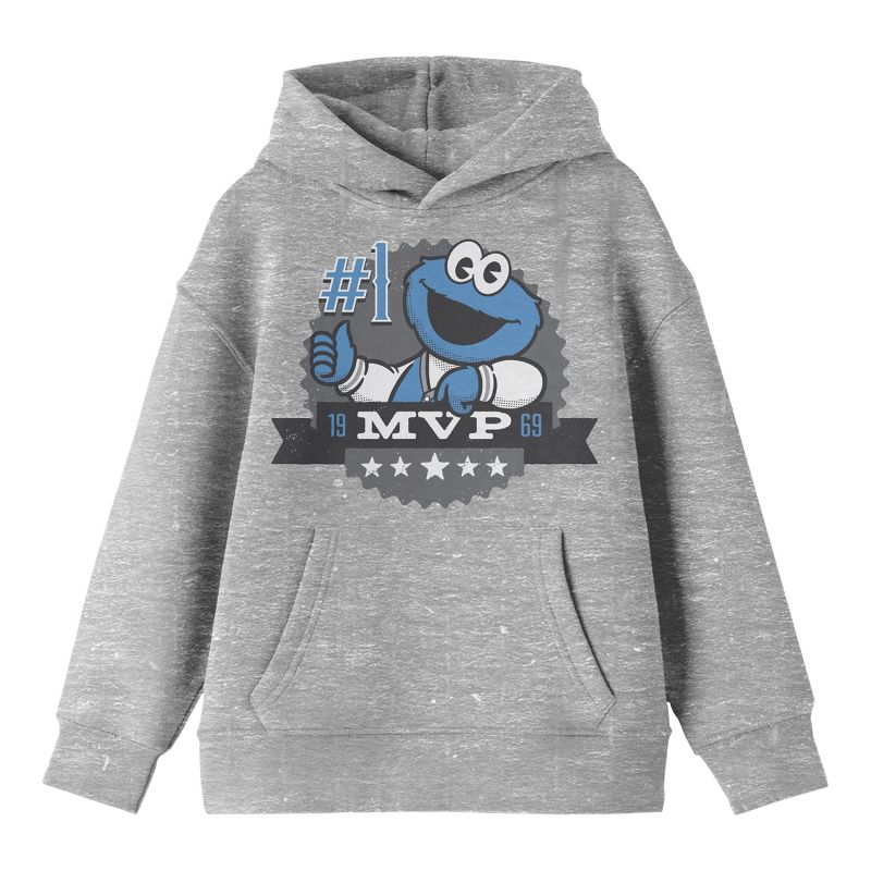هودي رمادي هيذر رمادي للشباب من فريق بايوورلد شارع سمسم 1969 كوكي مونستر إم في بي