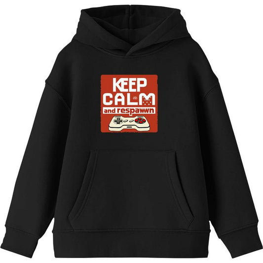 Keep Calm and Respawn Controller Youth Long Sleeve Hoodie