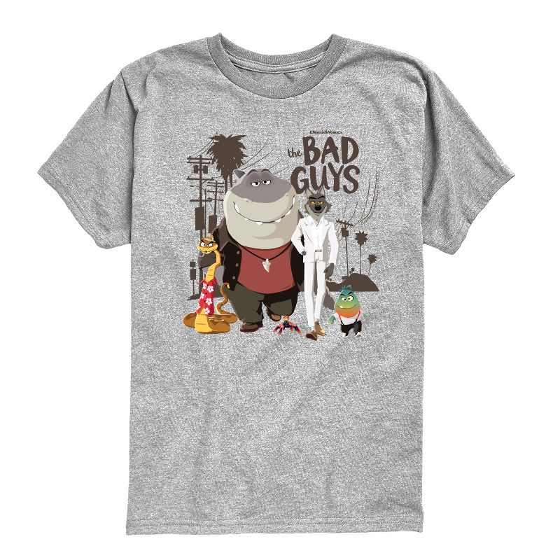 تي شيرت جرافيكي بأكمام قصيرة للأولاد - الأشرار - السيد وولف وأصدقاؤه