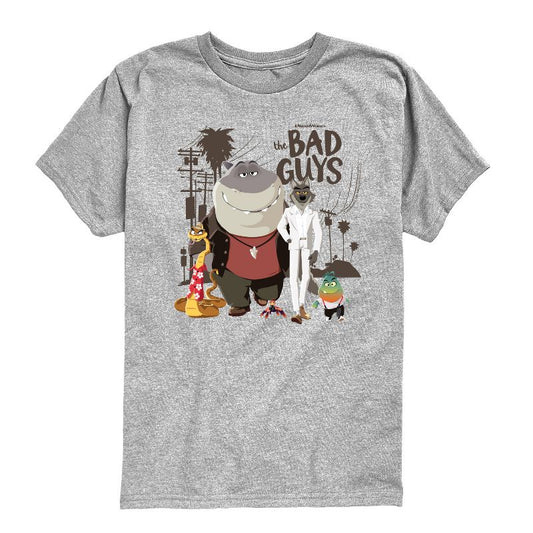 تي شيرت جرافيكي بأكمام قصيرة للأولاد - الأشرار - السيد وولف وأصدقاؤه