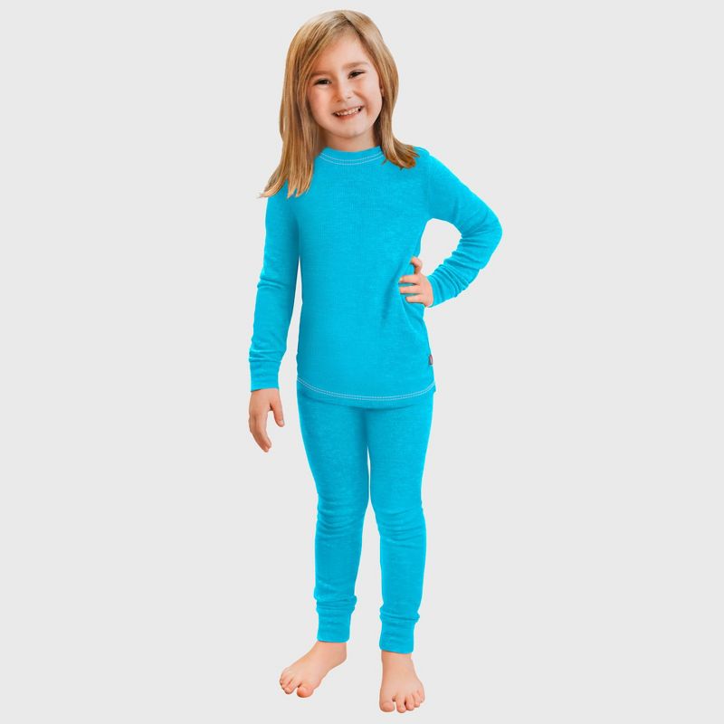 City Threads Girls USA-Made Soft & Cozy Thermal Long Johns 2-Piece Set - Warm Base Layer & Loungewear (Part 2)