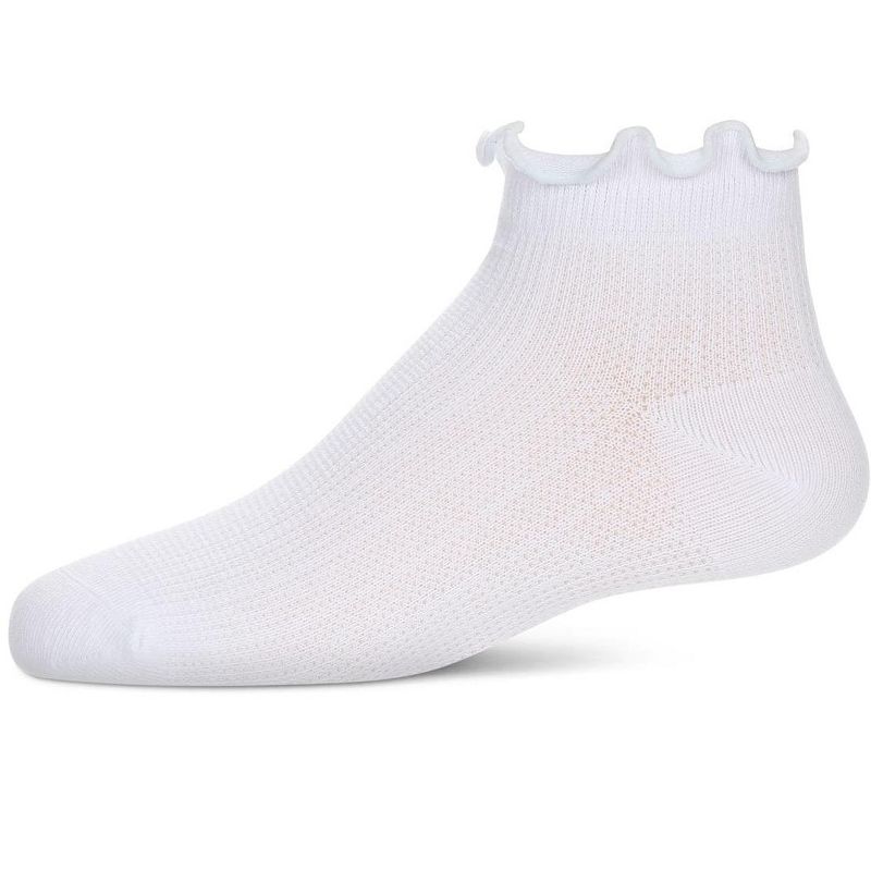 Memoi Girls' Colored Ruffle Anklet Socks