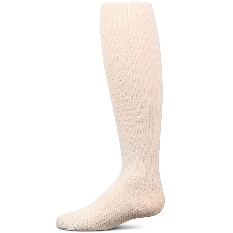 Memoi Girls' Railroad Pointelle Nylon Tights