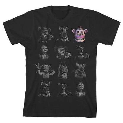 FNAF Sister Location Characters Boy's Black T-shirt