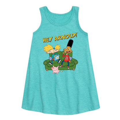 فستان بناتي - هيا أرنولد! - أرنولد، جيرالد، وأبنر، بتصميم جرافيكي بدون أكمام