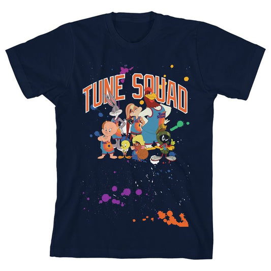 تي شيرت جرافيكي للأولاد من Space Jam 2 Tune Squad مطبوع عليه بقع زرقاء داكنة