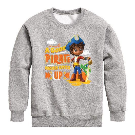 Boys' - Santiago of The Seas - A Good Pirate Graphic Long Sleeve Fleece Sweatshirt