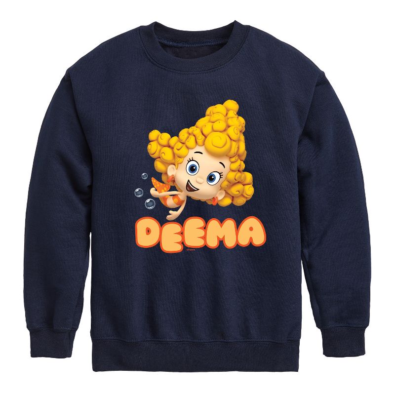 Boys' - Bubble Guppies - Deema Graphic Long Sleeve Fleece Sweatshirt
