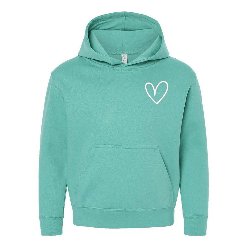 The Juniper Shop Embroidered Hand Drawn Heart Youth Graphic Hoodie