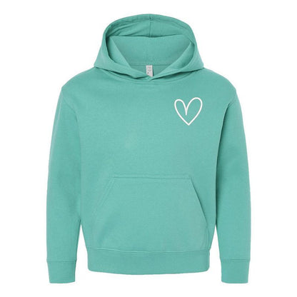 The Juniper Shop Embroidered Hand Drawn Heart Youth Graphic Hoodie