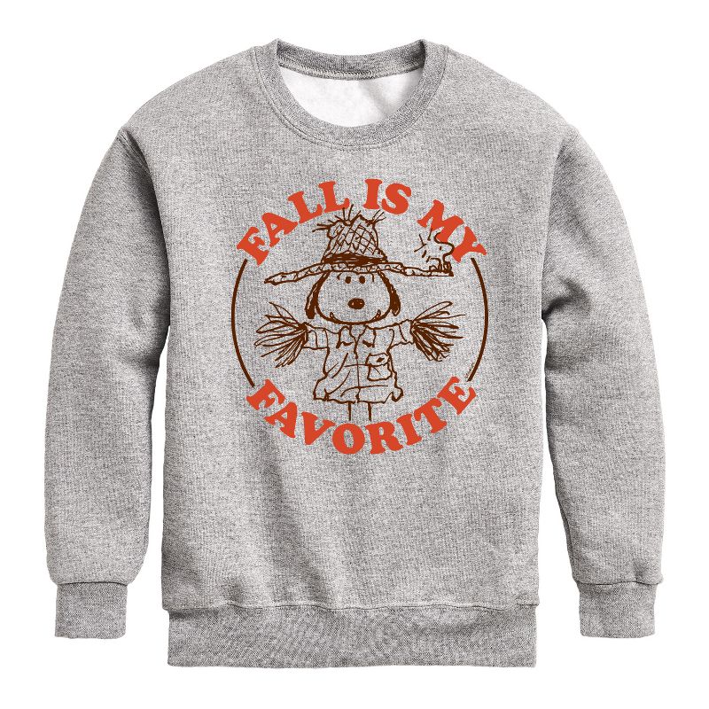 Boys' - Peanuts - Fall Is My Favorite Graphic Long Sleeve Fleece Sweatshirt