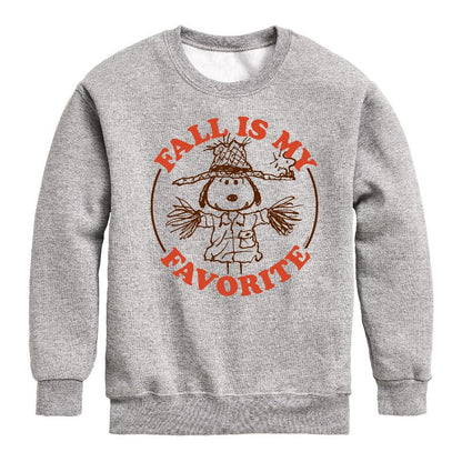 Boys' - Peanuts - Fall Is My Favorite Graphic Long Sleeve Fleece Sweatshirt