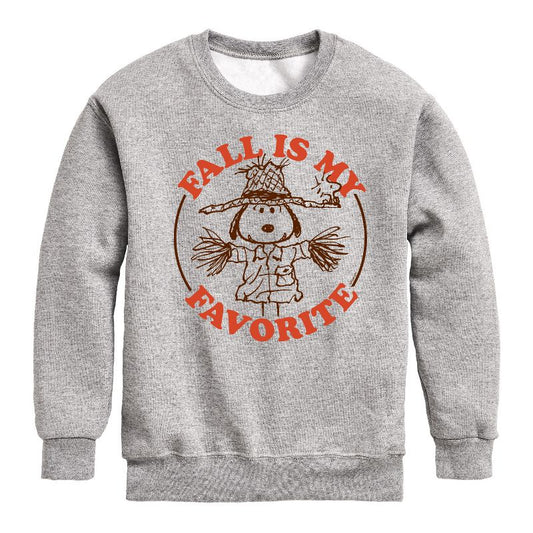 Boys' - Peanuts - Fall Is My Favorite Graphic Long Sleeve Fleece Sweatshirt