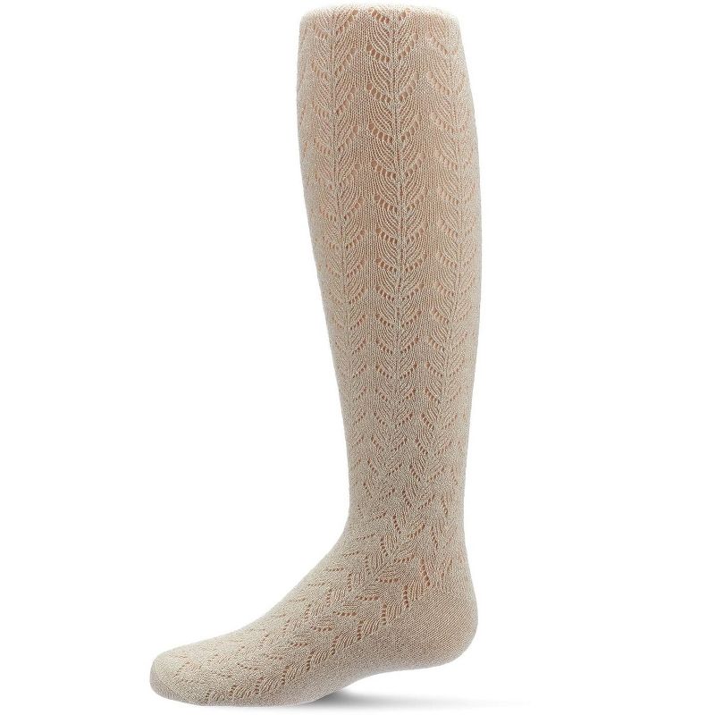 Memoi Toddler Shimmer Pointelle Cotton Tights