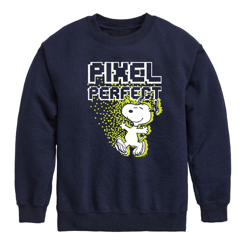 Boys' - Peanuts - Pixel Perfect Graphic Long Sleeve Fleece Sweatshirt