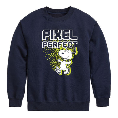 Boys' - Peanuts - Pixel Perfect Graphic Long Sleeve Fleece Sweatshirt