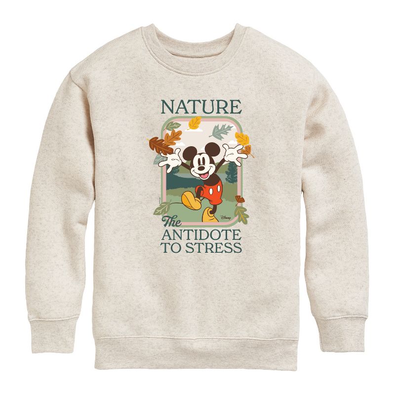 Boys' - Disney - Nature The Antidote To Stress Graphic Long Sleeve Fleece Sweatshirt