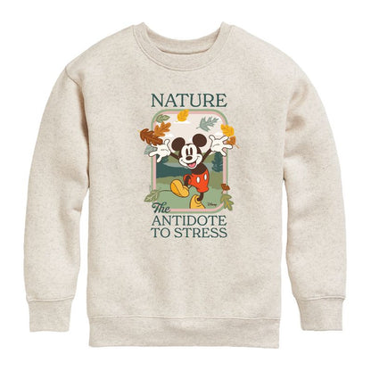 Boys' - Disney - Nature The Antidote To Stress Graphic Long Sleeve Fleece Sweatshirt