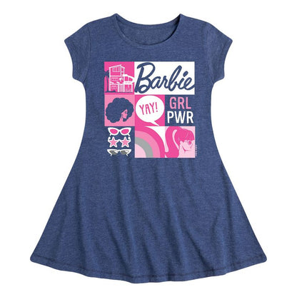 فستان باربي - للبنات - فستان باور فيت آند فلاير بأكمام قصيرة