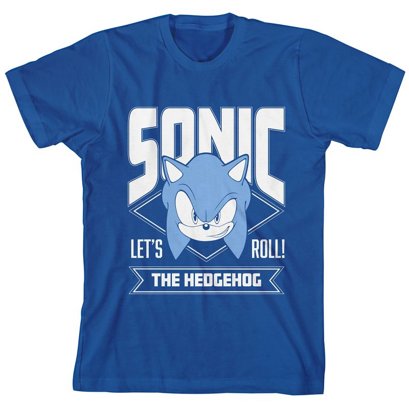 Sonic The Hedgehog Modern Boys Blue Crew Neck Short Sleeve T-shirt