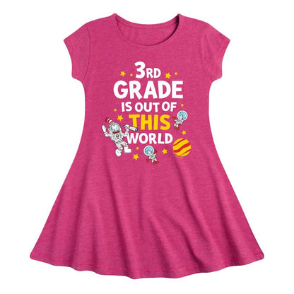 Girls' - Dr. Seuss - Third Grade Out Of This World Fit & Flair Cap Sleeve Dress