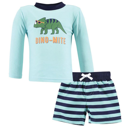 طقم ملابس سباحة للأولاد من Hudson Baby، لون Dino-Mite