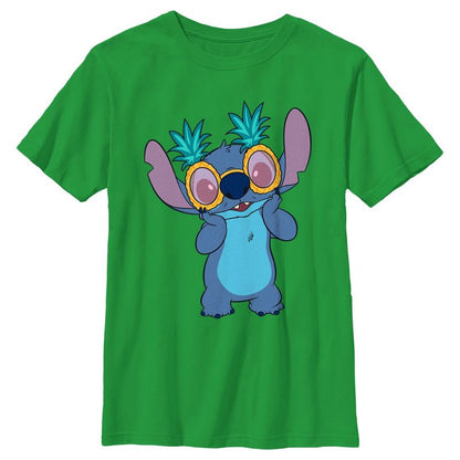 Boy's Lilo & Stitch Pineapple Glasses Stitch T-Shirt